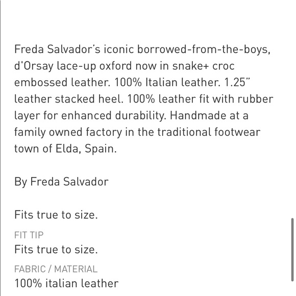 BRAND NEW Freda Salvador Wit D’Orsay Oxford, sz 7